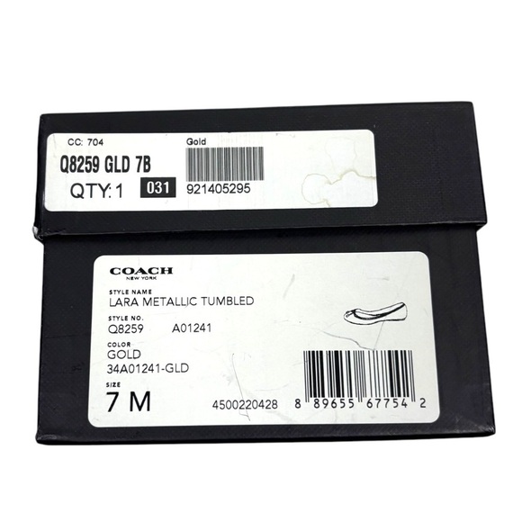 COACH LARA Q8259 METALLIC TUMBLED GOLD ROUND TOE CLASSIC BALLERINA FLAT - Picture 13 of 14